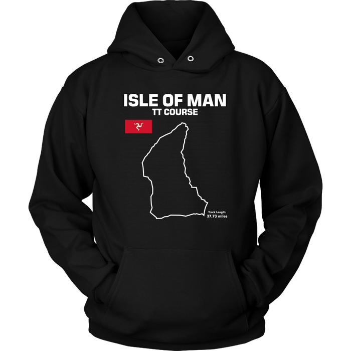 Isle of Man TT Mountain Course Track Outline Series T-shirt and Hoodie