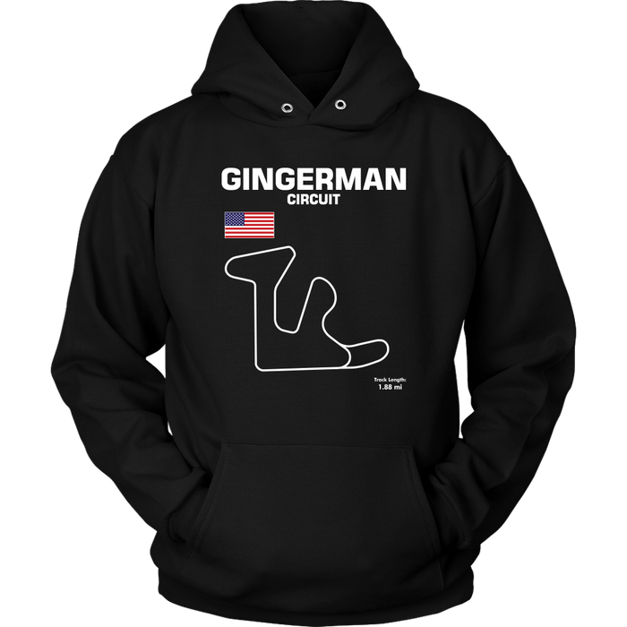 Michigan Gingerman Race Track Outline Series T-shirt or Hoodie