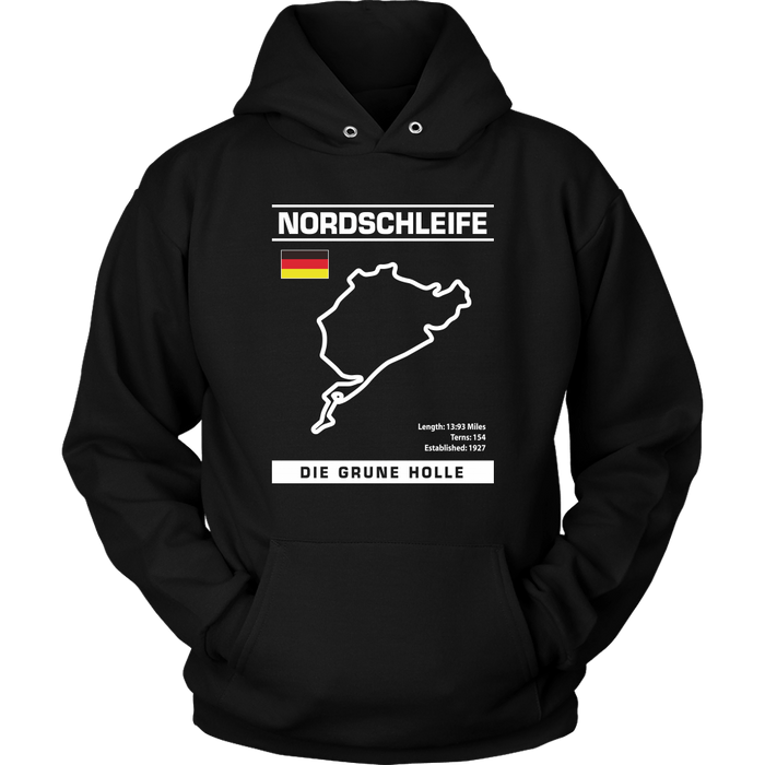 Nordschleife "Die Grune Holle" Track Outline Series Shirt and Hoodie