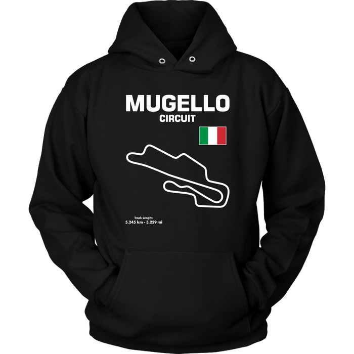 Mugello Circuit Racetrack Outline Series T-shirt and Hoodie