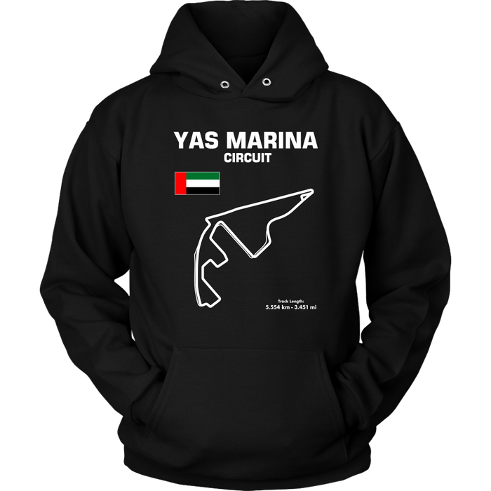 Yas Marina Circuit Abu Dhabi Race Track Outline Series T-shirt and Hoodie