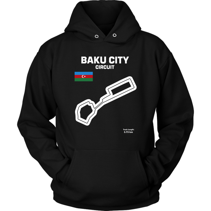 Baku City Circuit Track Outline Series T-shirt and Hoodie