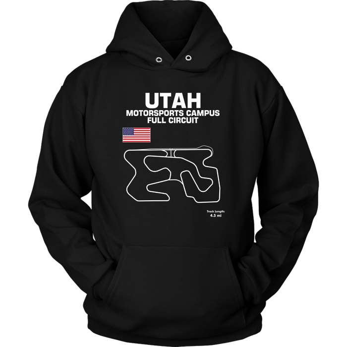 Utah Motorsports Campus Track Outline Series t-shirt or Hoodie