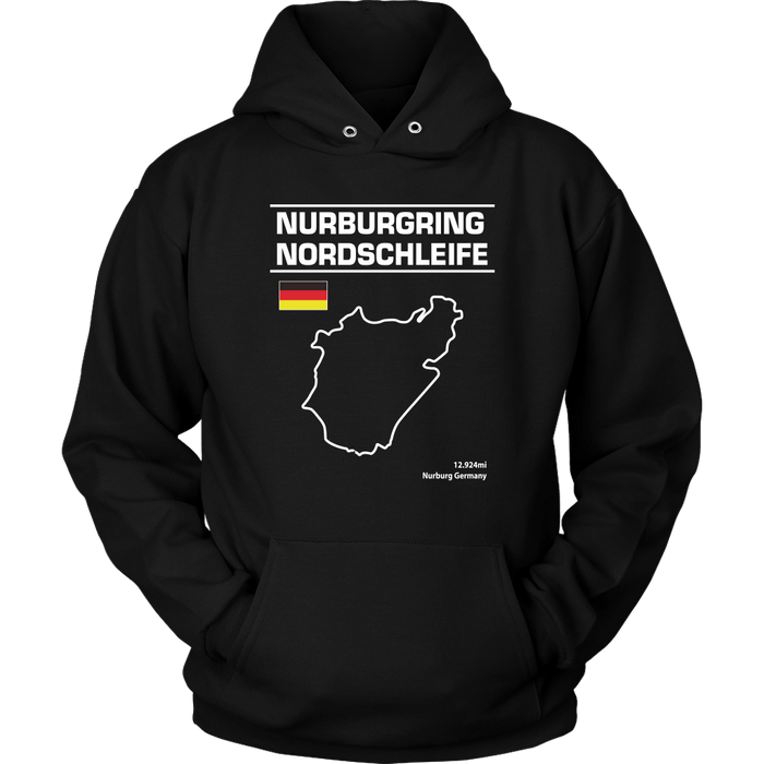 Nurburgring Nordschleife Track Outline Series shirt and hoodie