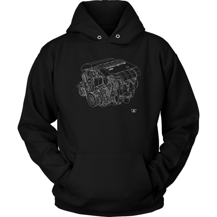 Engine Blueprint Series LS3 Corvette V8 T-shirt and Hoodie