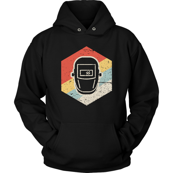 Vintage Retro Welding Helmet Icon T-shirt and Hoodie