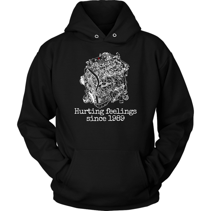 4G63 Evo Engine Drawing Hurting Feelings Since 1989 Sweatshirt and Hoodie Red Logo