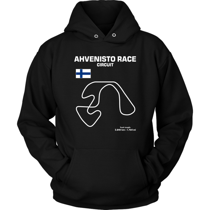 Ahvenisto Race Circuit Finland Track Outline Series T-shirt and Hoodie