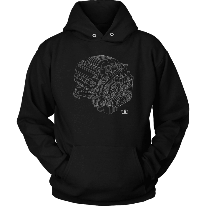 Dodge Hellcat Engine Blueprint Series Hoodie