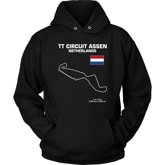 TT Circuit Assen Netherlands Race Track Outline Series T-shirt or Hoodie