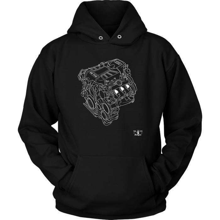 Engine Blueprint Series Audi V6 TFSI T-shirt and hoodie