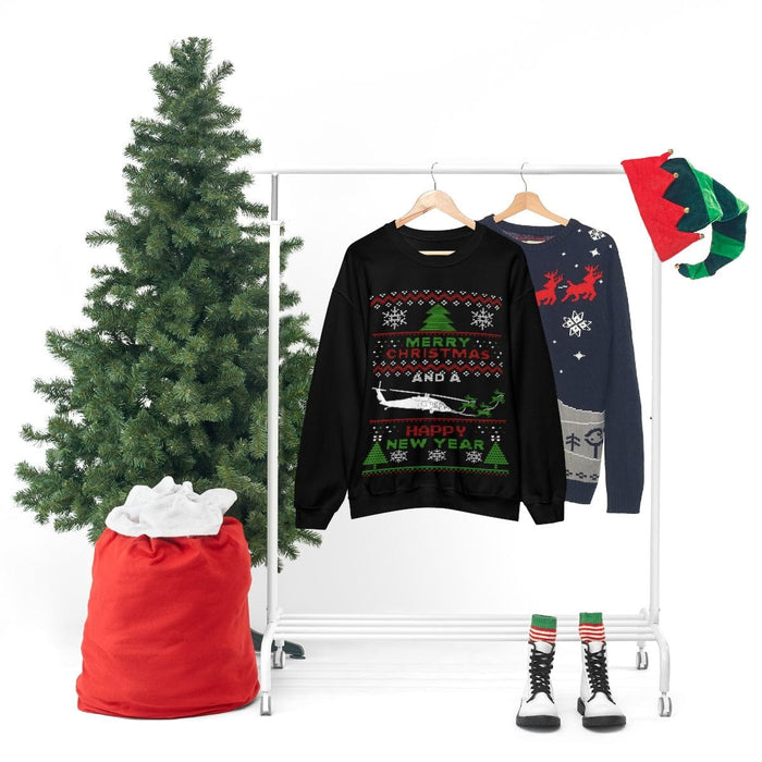 Copy of Military Helicopter Blackhawk Ugly Christmas Sweater Sweatshirt monster digital