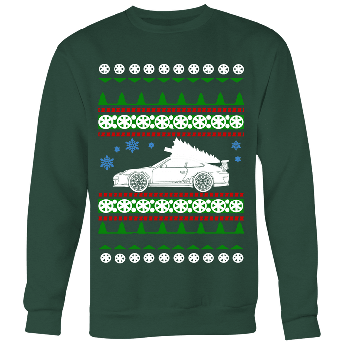 porsche 911 gt3 997 ugly christmas sweater