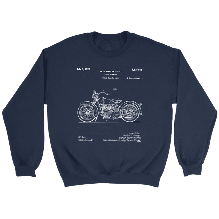 Motorcycle Patent Design- Gift for motorcyle rider sweatshirt