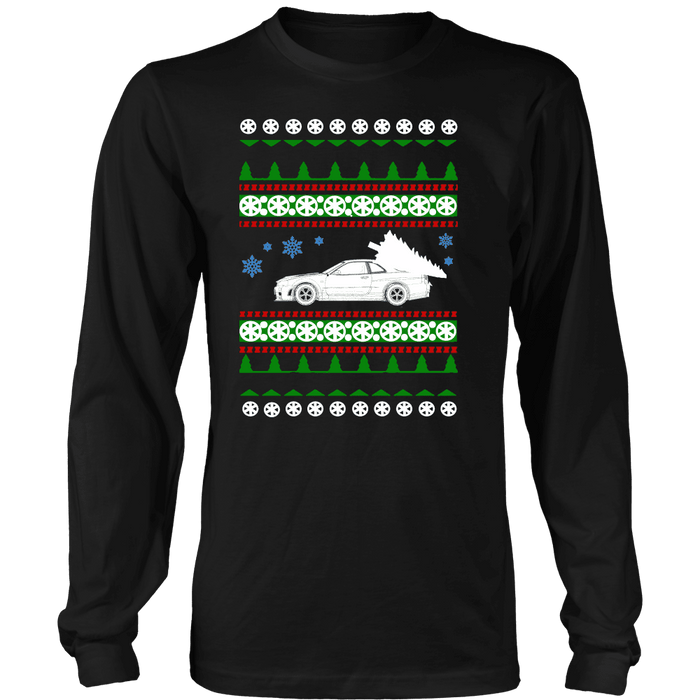 Nissan R34 Skyline GTR Ugly Christmas sweater, hoodies and long sleeve t-shirt sweatshirt