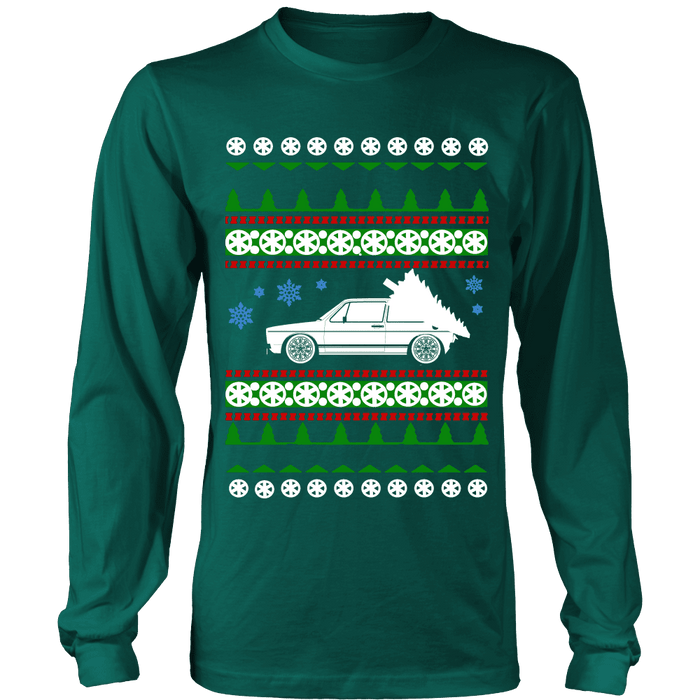 car like a Mk1 Rabbit GTI Golf Ugly Christmas Sweater hoodie and long sleeve t-shirt sweatshirt