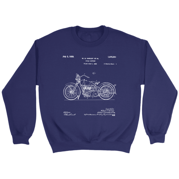 Motorcycle Patent Design- Gift for motorcyle rider sweatshirt