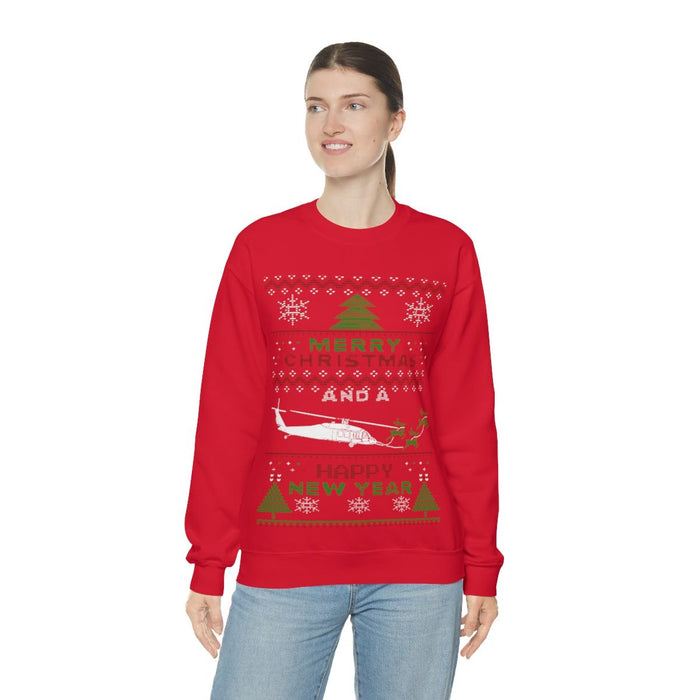 Copy of Military Helicopter Blackhawk Ugly Christmas Sweater Sweatshirt monster digital