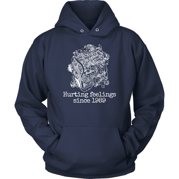 4G63 Evo Engine Drawing Hurting Feelings Since 1989 Sweatshirt and Hoodie Red Logo