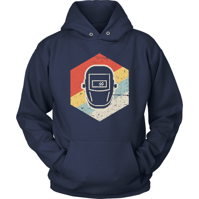 Vintage Retro Welding Helmet Icon T-shirt and Hoodie