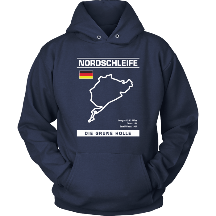 Nordschleife "Die Grune Holle" Track Outline Series Shirt and Hoodie