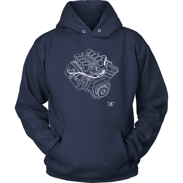 Engine Blueprint Series V8 DFV for Formula 1 Cosworth Ford T-shirt or Hoodie