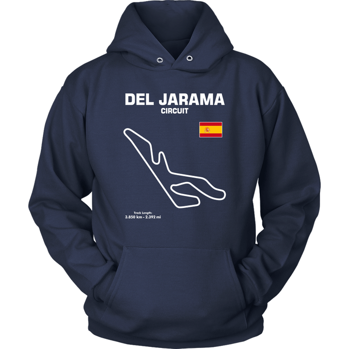 Del Jarama Circuit Spain Race Track Outline Series T-shirt or Hoodie