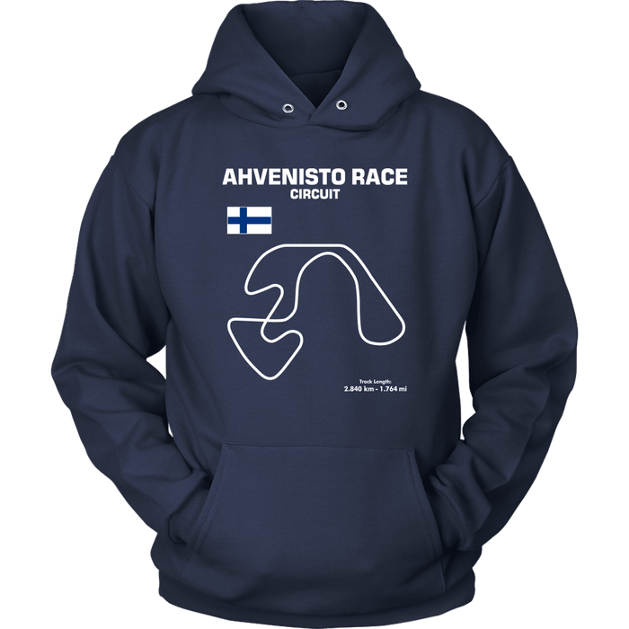 Ahvenisto Race Circuit Finland Track Outline Series T-shirt and Hoodie