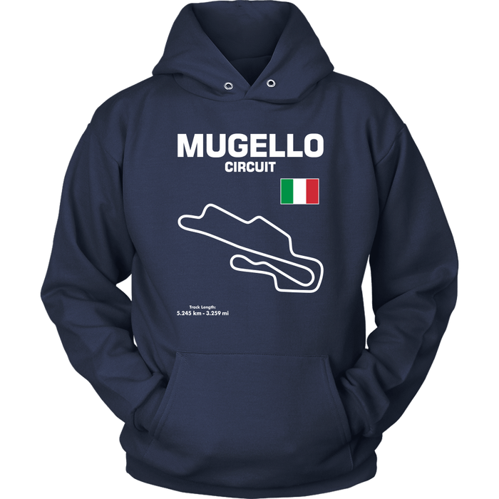 Mugello Circuit Racetrack Outline Series T-shirt and Hoodie