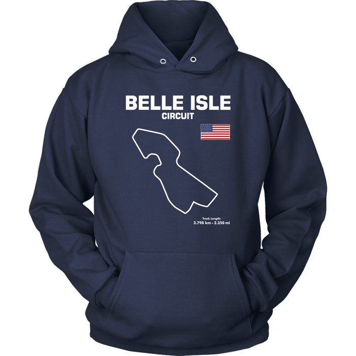 Detroit Belle Isle Track Outline Series T-shirt or Hoodie