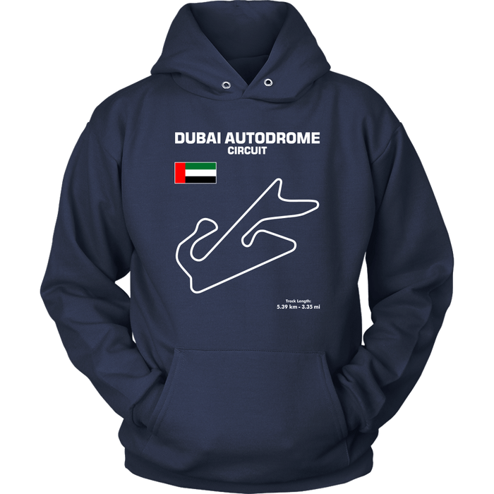 Dubai Autodrome Circuit Track Outline Series T-shirt and Hoodie