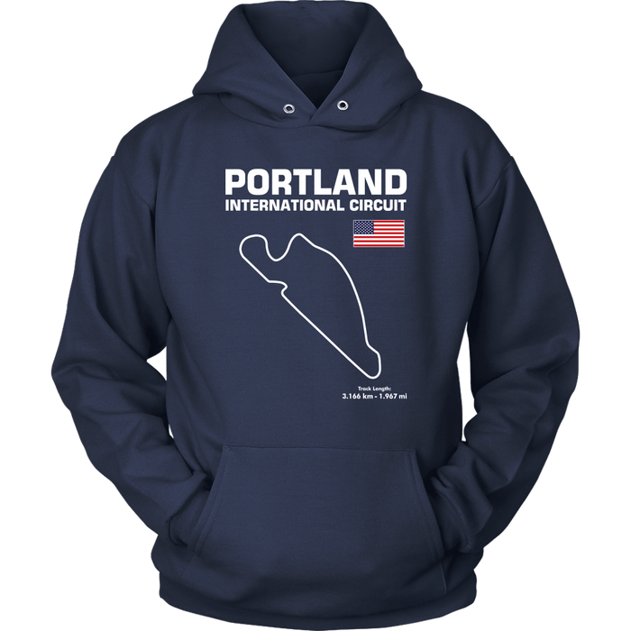 Portland International Circuit Race Track Outline Series T-shirt or Hoodie