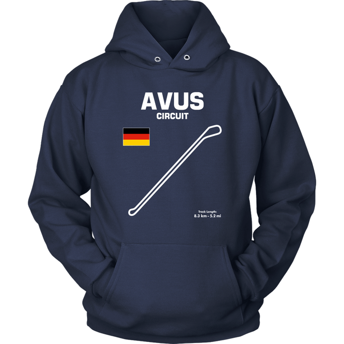 Avus Circuit Germany Race Track Outline Series T-shirt and Hoodie