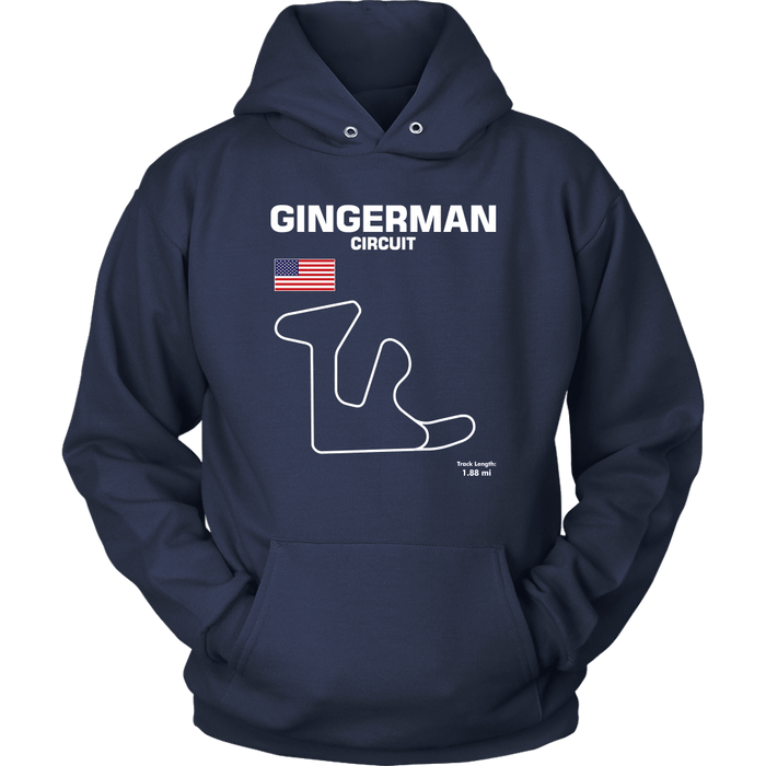 Michigan Gingerman Race Track Outline Series T-shirt or Hoodie