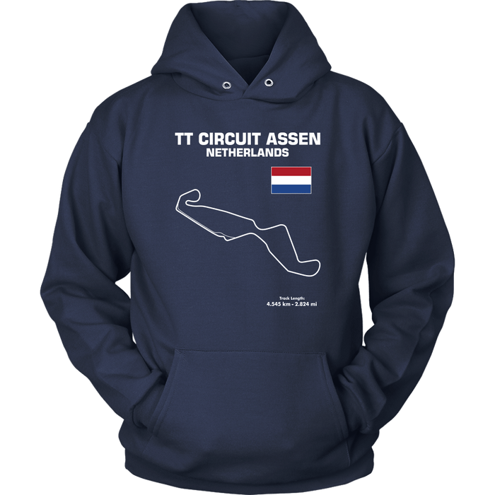 TT Circuit Assen Netherlands Race Track Outline Series T-shirt or Hoodie