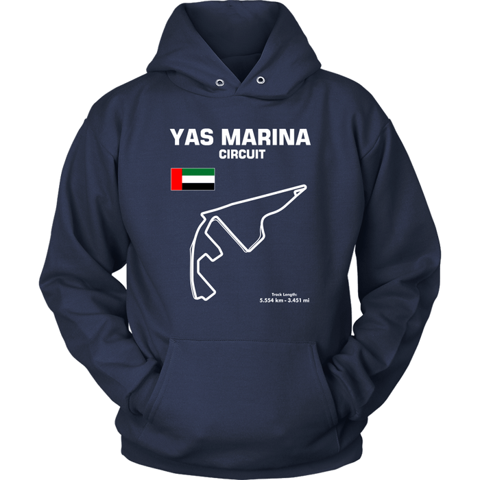 Yas Marina Circuit Abu Dhabi Race Track Outline Series T-shirt and Hoodie