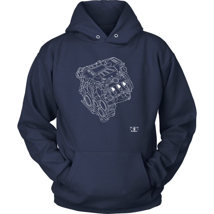 Engine Blueprint Series Audi V6 TFSI T-shirt and hoodie