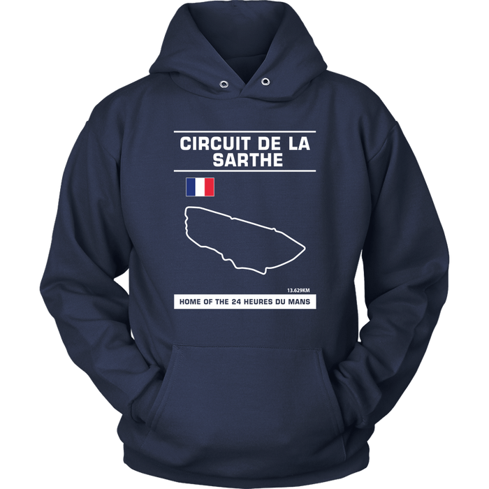 Circuit De La Sarthe 24 Heures Du Mans Track Outline Series Shirt and Hoodie