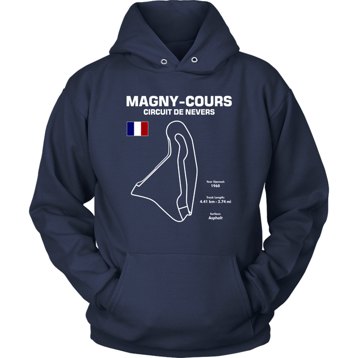 Circuit de Nevers Magny Cours Version 3 Track Outline Series T-shirt and Hoodie