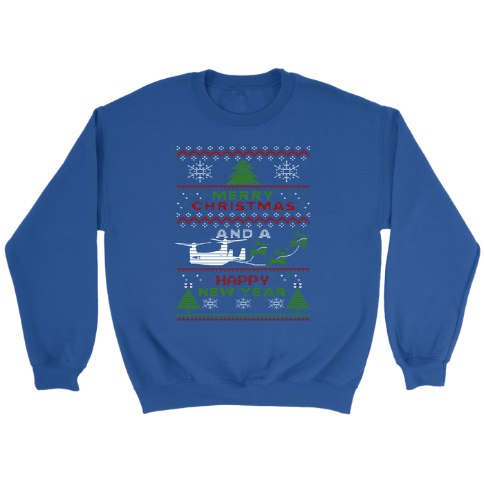 Osprey Helicopter Military Ugly Christmas Sweater