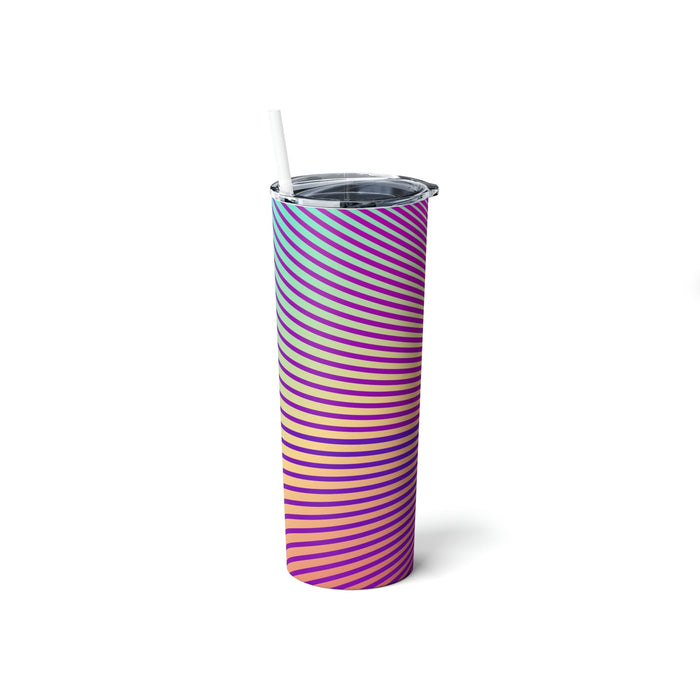 Abstract Design Stainless Steel Tumbler with Straw, 20oz