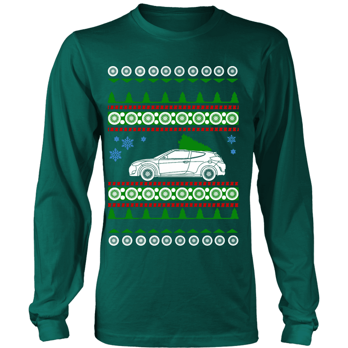 Hyundai Veloster Ugly Christmas "sweater" long sleeve t-shirt sweatshirt