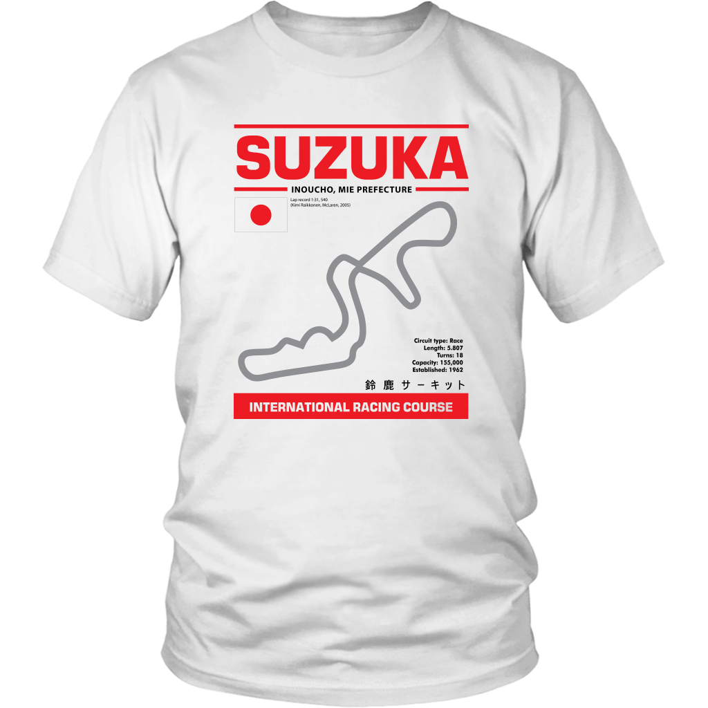 Suzuka International Racing Course Race Track Outline Series T-shirt Ver. 4