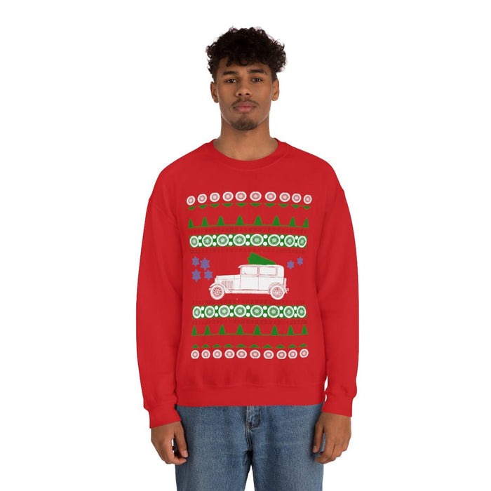 Old car like a Model A ugly Christmas Sweater Sweatshirt