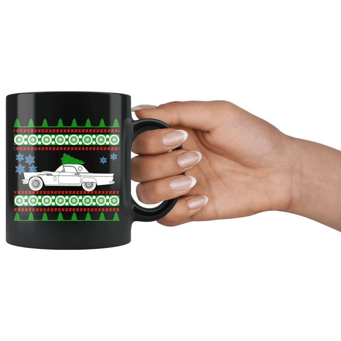 1956 Ford Thunderbird Ugly Christmas Sweater Mug