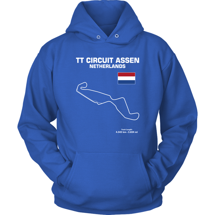 TT Circuit Assen Netherlands Race Track Outline Series T-shirt or Hoodie