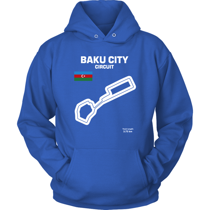 Baku City Circuit Track Outline Series T-shirt and Hoodie