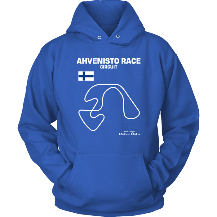 Ahvenisto Race Circuit Finland Track Outline Series T-shirt and Hoodie