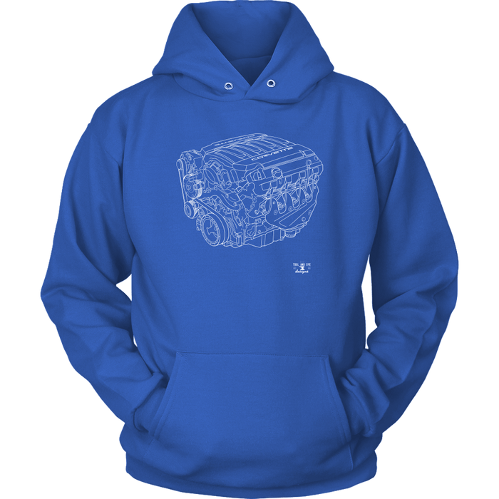 Engine Blueprint Series LT1 Corvette T-shirt and Hoodie