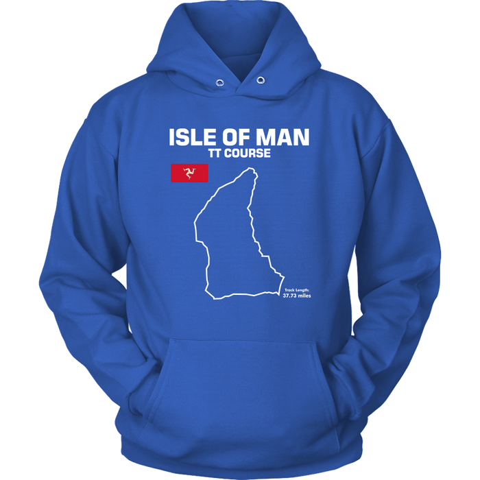 Isle of Man TT Mountain Course Track Outline Series T-shirt and Hoodie